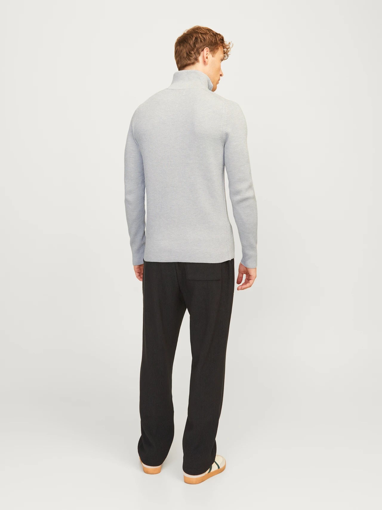 Tröja Perfect knit half zip, light grey mel