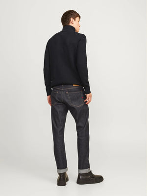 Tröja Perfect knit half zip, black