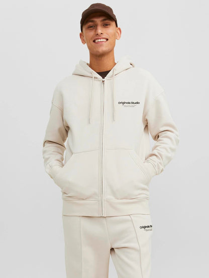 Sweat zip hood Vesterbro, moonbeam