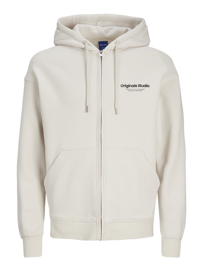 Sweat zip hood Vesterbro, moonbeam