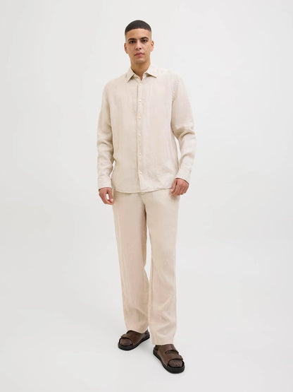 Chinos Karl Lawrence linen, silver lining