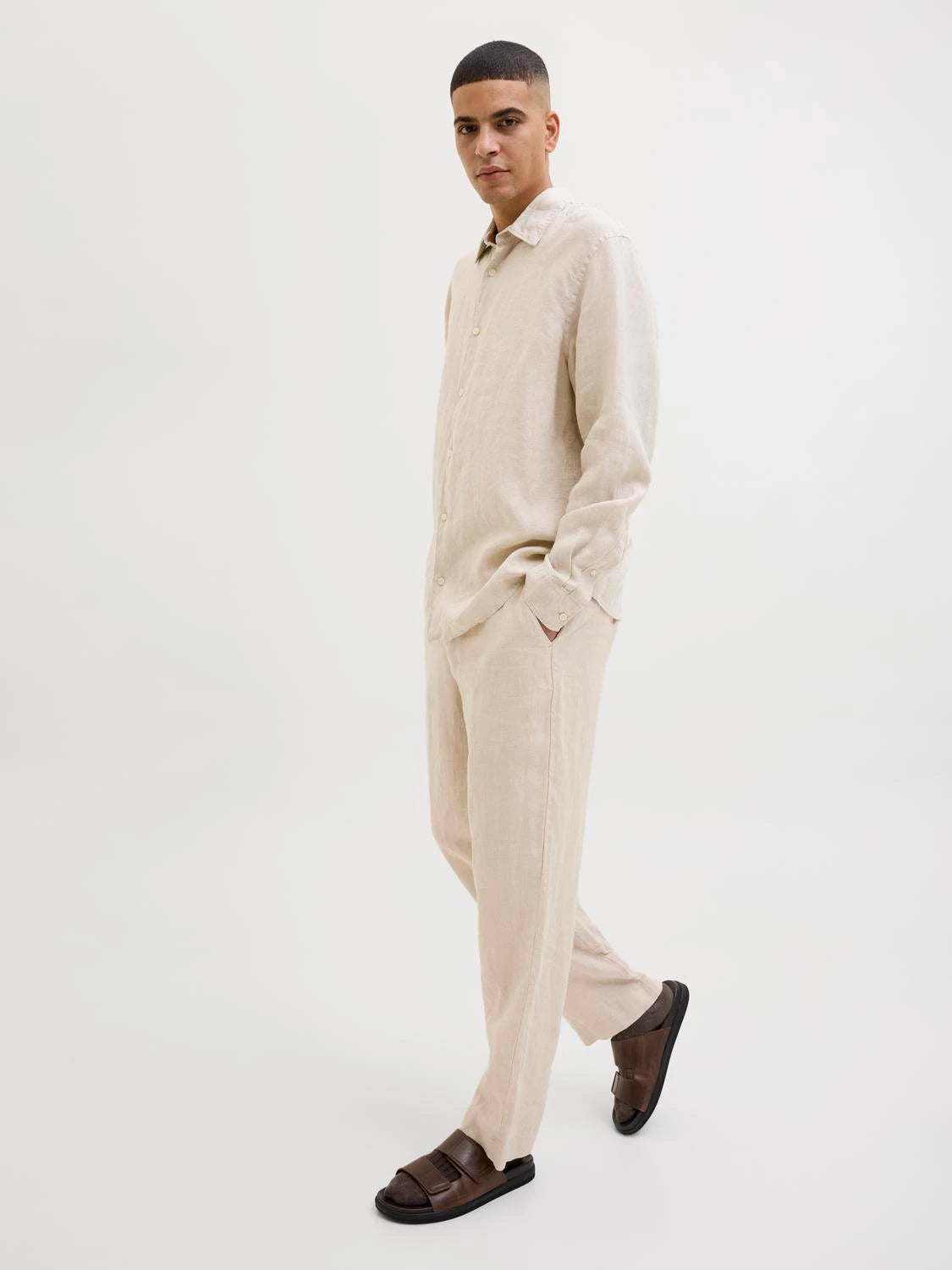 Chinos Karl Lawrence linen, silver lining