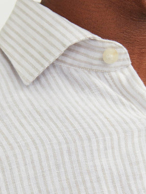 Skjorta Parker linen stripe, travertine