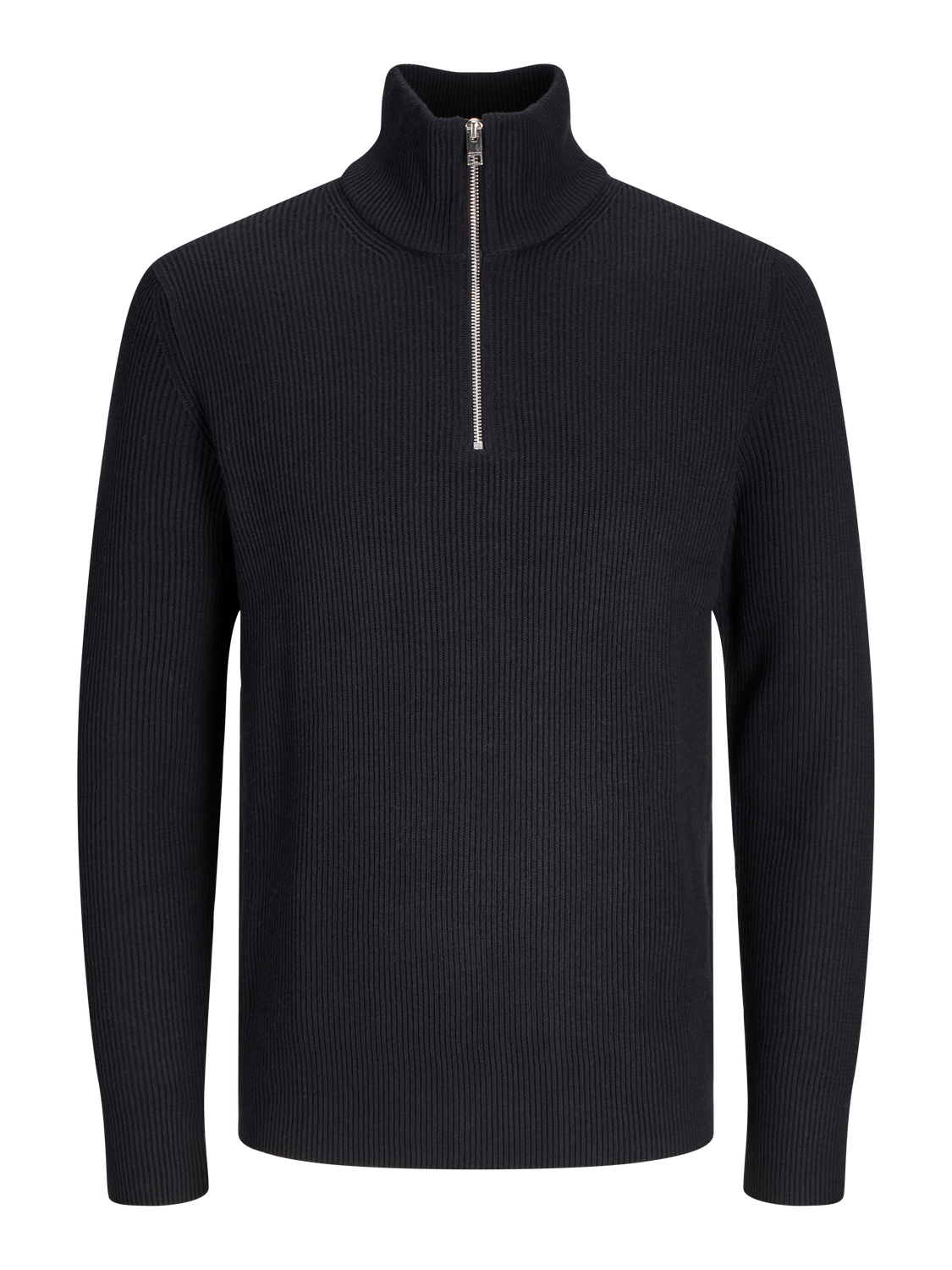 Tröja Perfect knit half zip, black