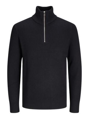 Tröja Perfect knit half zip, black