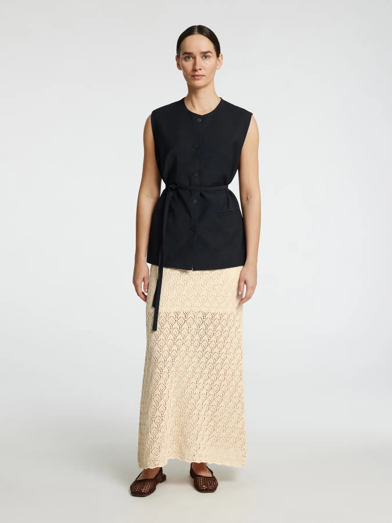 Kjol Niva HW knit, birch
