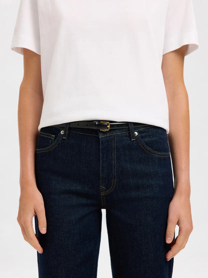 Läderbälte Iona slim, black