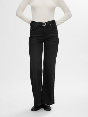 Jeans Alice HW wide long, black