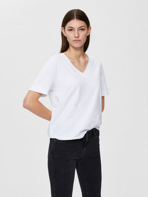 T-shirt standard v-neck, bright white