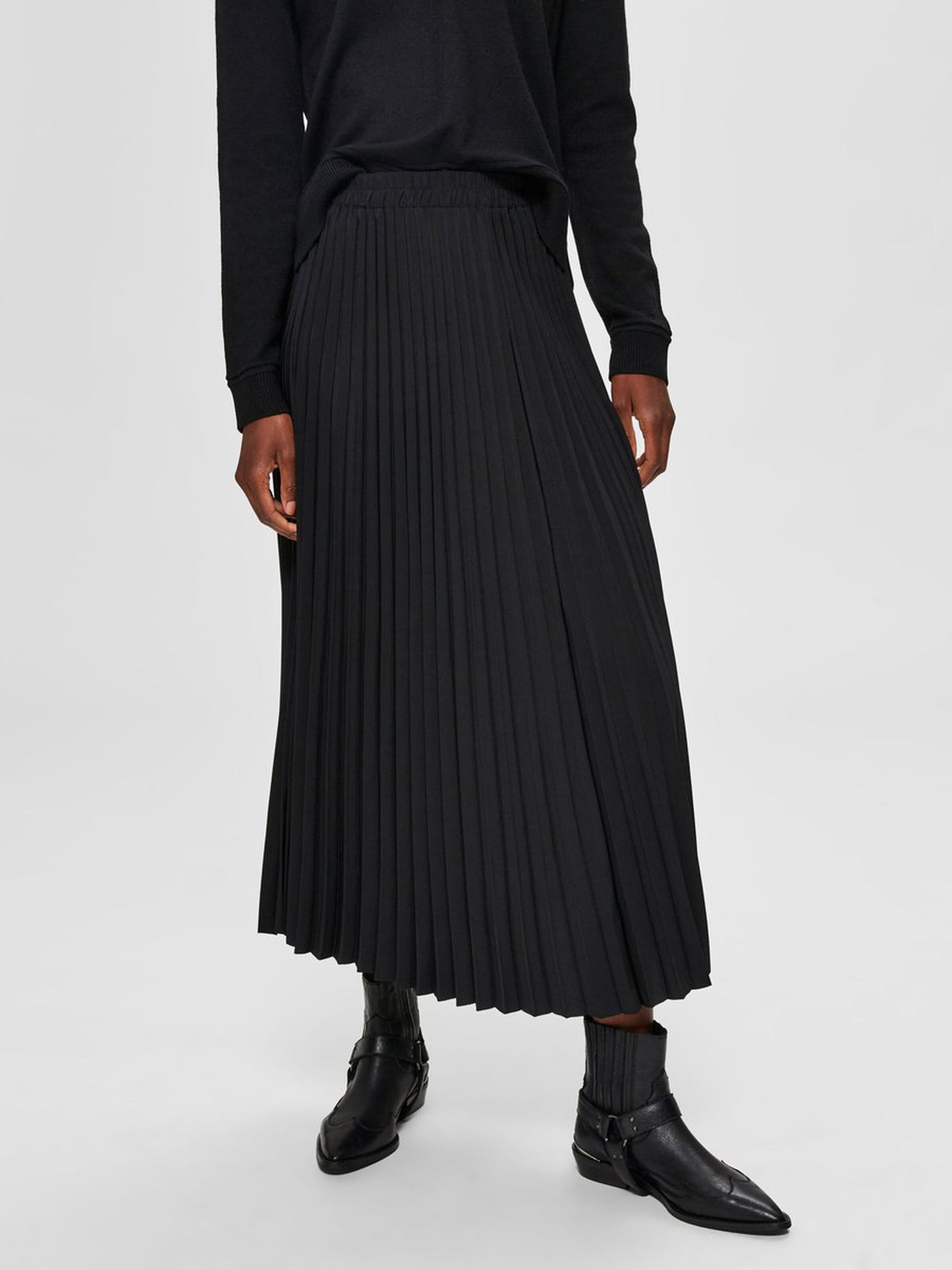 Plisserad kjol Alexis, black