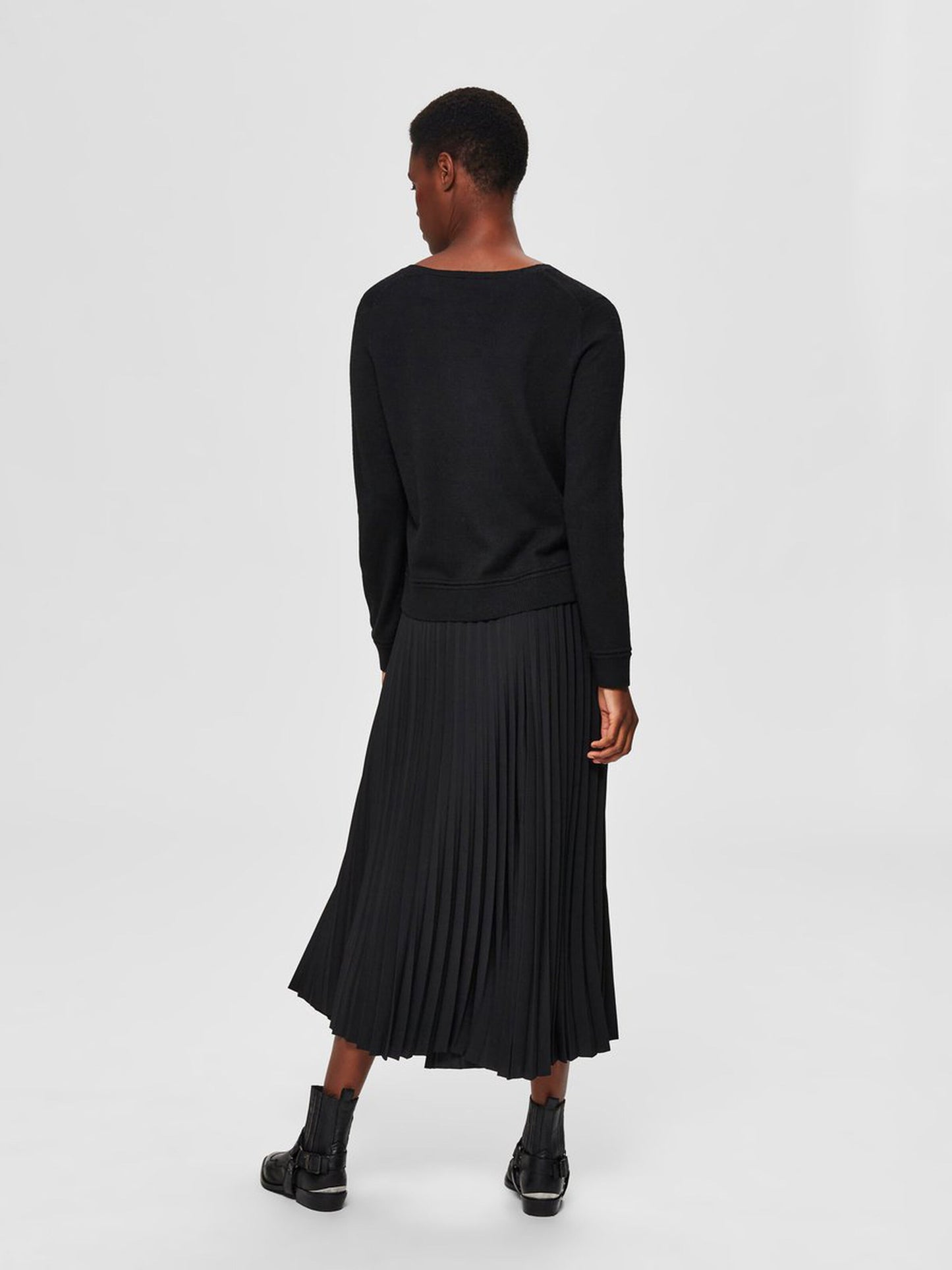 Plisserad kjol Alexis, black
