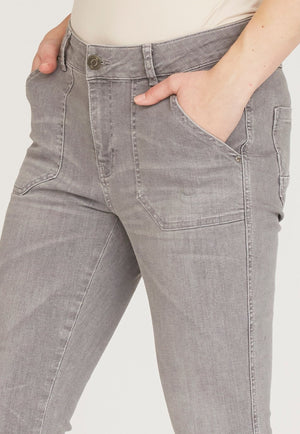 Jeans Como flare, light grey washed