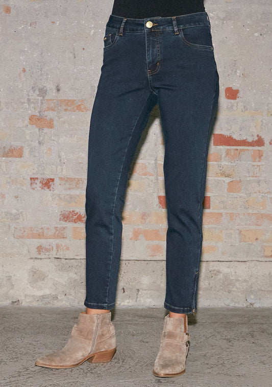 Jeans Lido zip, denim blue unwashed