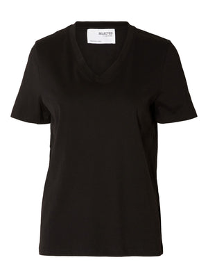 T-shirt Essential v-neck, black